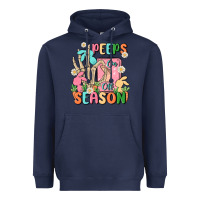 Navy peeps season mode on Heavyweight Hoodie - MaliasSmallBusiness