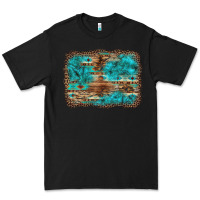 Black western turquoise stone aztec tiger pattern background Premium Tee - Artiststas
