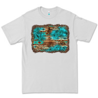 Dove Grey western turquoise stone aztec tiger pattern background Premium Tee - Artiststas