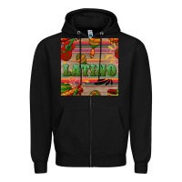 Black latino seamless pattern Zipper Hoodie - BundleAndBundleShop
