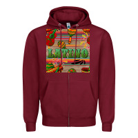 Burgundy latino seamless pattern Zipper Hoodie - BundleAndBundleShop