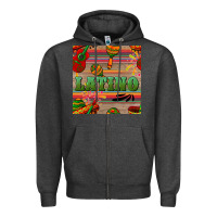 Charcoal Heather latino seamless pattern Zipper Hoodie - BundleAndBundleShop
