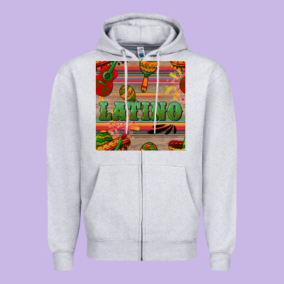 Latino Seamless Pattern Zipper Hoodie Designed By Bundleandbundleshop