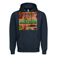 Navy latino seamless pattern Zipper Hoodie - BundleAndBundleShop