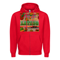 Red latino seamless pattern Zipper Hoodie - BundleAndBundleShop