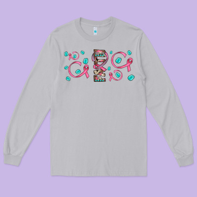 Faith Ribbon Gemstone Long Sleeve Tee Designed By Jahusdesignshop