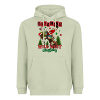 Matcha dreaming of a wild west christmas cowboy santa Heavyweight Hoodie - MaliasSmallBusiness