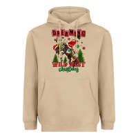 Mushroom dreaming of a wild west christmas cowboy santa Heavyweight Hoodie - MaliasSmallBusiness