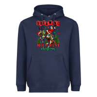 Navy dreaming of a wild west christmas cowboy santa Heavyweight Hoodie - MaliasSmallBusiness