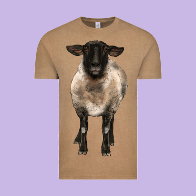 Suffolk Ewe Front Vintage Tee Designed By Barkaloodesign