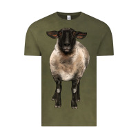 Vintage Olive suffolk ewe front Vintage Tee - BarkalooDesign