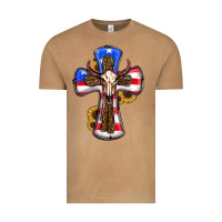 Vintage Camel american flag cross cow skull sunflowers Vintage Tee - RanaPortraitStore