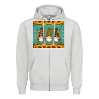 Dove Grey coffee gnomes Zipper Hoodie - Artiststas