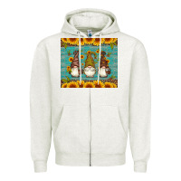 Oatmeal Heather coffee gnomes Zipper Hoodie - Artiststas