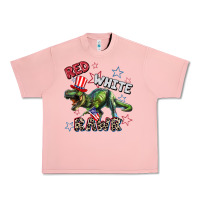 Salmon Red white rawr 4th of July Urban Heavy Tee - CowGirlArtShop