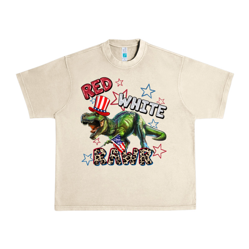 Red White Rawr 4th Of July Urban Heavy Tee by CowGirlArtShop | Teevron