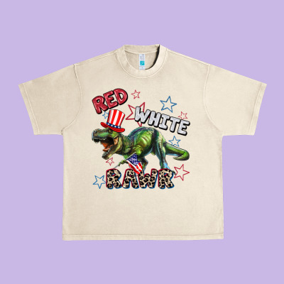 Red White Rawr 4th Of July Urban Heavy Tee Designed By Cowgirlartshop