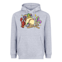 Heather Grey mardi gras baseball Heavyweight Hoodie - MaliasSmallBusiness
