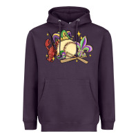 Plum mardi gras baseball Heavyweight Hoodie - MaliasSmallBusiness