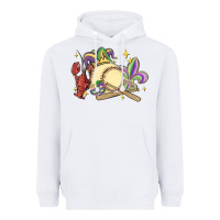 White mardi gras baseball Heavyweight Hoodie - MaliasSmallBusiness