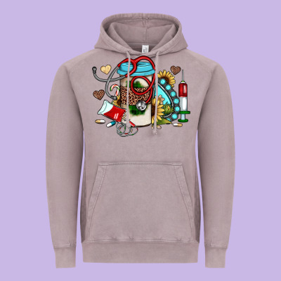 Christmas Sunflower Gemstone Nurse Vintage Hoodie Designed By Jahusdesignshop