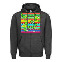 Charcoal Heather margarita serape seamless pattern Zipper Hoodie - BundleAndBundleShop