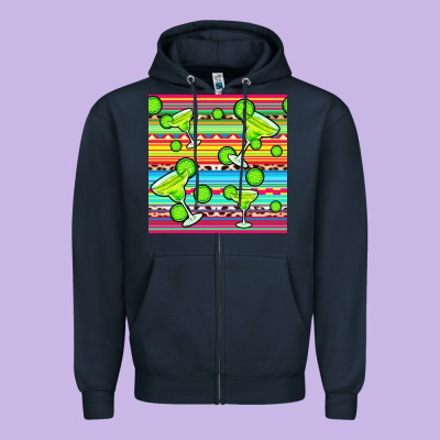 Margarita Serape Seamless Pattern Zipper Hoodie Designed By Bundleandbundleshop