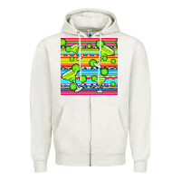 Oatmeal Heather margarita serape seamless pattern Zipper Hoodie - BundleAndBundleShop
