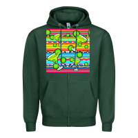 Sports Green margarita serape seamless pattern Zipper Hoodie - BundleAndBundleShop