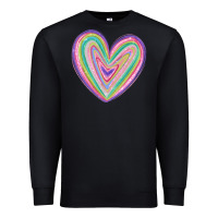 Black valentine's day colorful heart Premium Sweatshirt - MaliasSmallBusiness