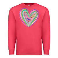 Cardinal valentine's day colorful heart Premium Sweatshirt - MaliasSmallBusiness