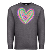 Charcoal Heather valentine's day colorful heart Premium Sweatshirt - MaliasSmallBusiness