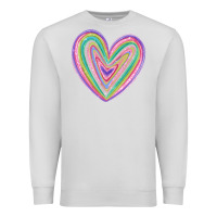Dove Grey valentine's day colorful heart Premium Sweatshirt - MaliasSmallBusiness