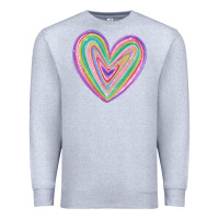 Heather Grey valentine's day colorful heart Premium Sweatshirt - MaliasSmallBusiness