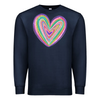 Navy valentine's day colorful heart Premium Sweatshirt - MaliasSmallBusiness