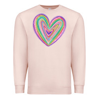 Pale Pink valentine's day colorful heart Premium Sweatshirt - MaliasSmallBusiness