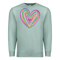 Seafoam valentine's day colorful heart Premium Sweatshirt - MaliasSmallBusiness