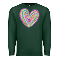 Sports Green valentine's day colorful heart Premium Sweatshirt - MaliasSmallBusiness