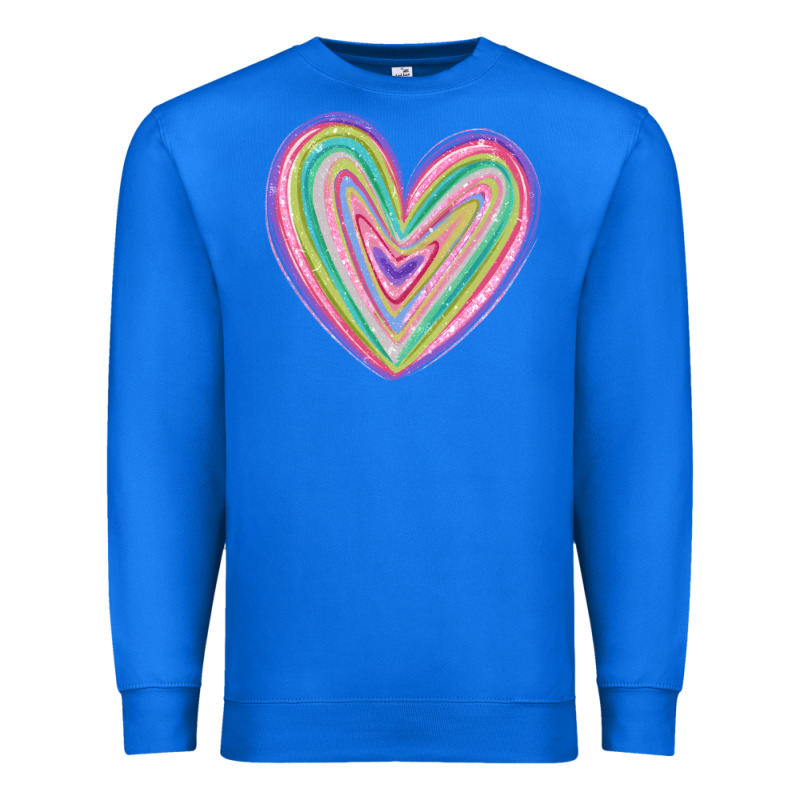 Valentine's Day Colorful Heart Premium Sweatshirt by MaliasSmallBusiness | Teevron