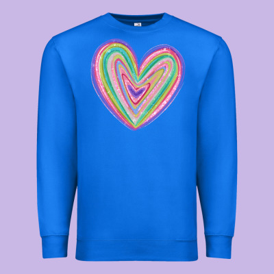 Valentine's Day Colorful Heart Premium Sweatshirt Designed By Maliassmallbusiness