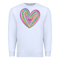 White valentine's day colorful heart Premium Sweatshirt - MaliasSmallBusiness