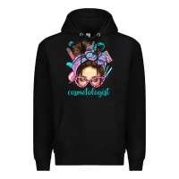 Black Messy Bun Cosmetologist Bbs Premium Hoodie - BundleAndBundleShop
