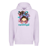 Lilac Messy Bun Cosmetologist Bbs Premium Hoodie - BundleAndBundleShop