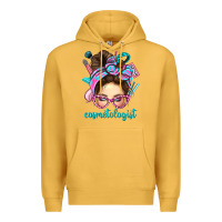 Mustard Messy Bun Cosmetologist Bbs Premium Hoodie - BundleAndBundleShop