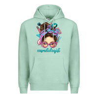 Seafoam Messy Bun Cosmetologist Bbs Premium Hoodie - BundleAndBundleShop
