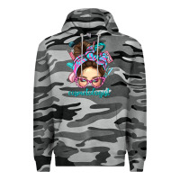 Slate Camo Messy Bun Cosmetologist Bbs Premium Hoodie - BundleAndBundleShop