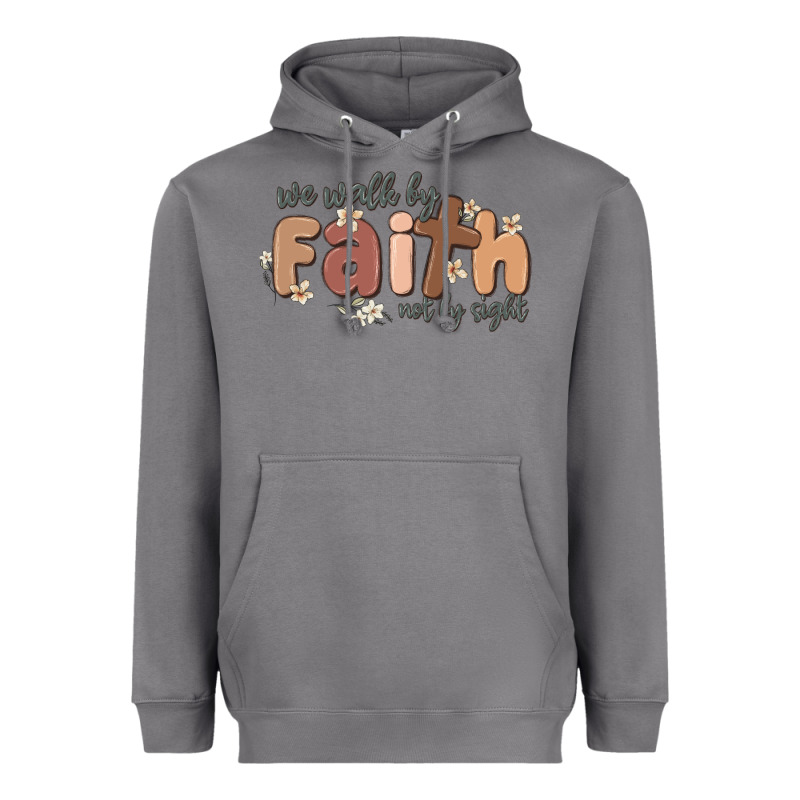 We Walk By Faith Not By Sight Heavyweight Hoodie by MaliasSmallBusiness | Teevron