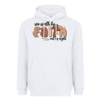 White we walk by faith not by sight Heavyweight Hoodie - MaliasSmallBusiness