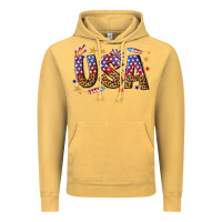 Vintage Mustard usa 4th of july bw Vintage Hoodie - texasbilliewilder