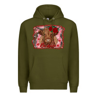 Army Green be mine highland cow Premium Hoodie - AdoDesignShop